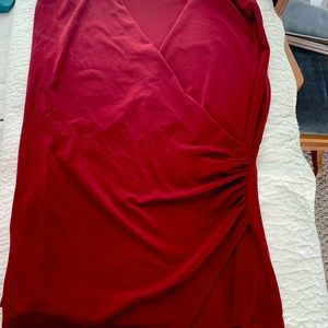 Burgundy wrap style shirt